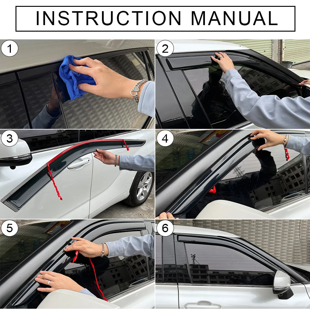 For HONDA CIVIC COUPE 1996-2000 Weathershield Sun Rain Deflector Guard Car Side Window Deflector Out-Channel