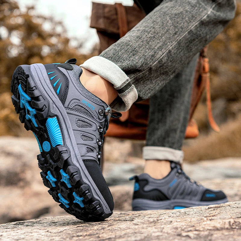 Men's Mountaineering Shoes Outdoor Hiking & Trekking Backpacking Boots Trail Cross Country Low-top Lace up Sport Sneakers Autumn