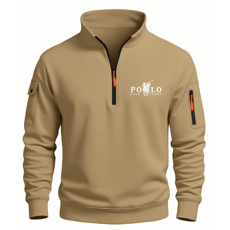 High Quality Printed Stand Collar Half Zipper Jacket Unisex Autumn Winter Heavyweight Long Sleeved Polyester Hoodies