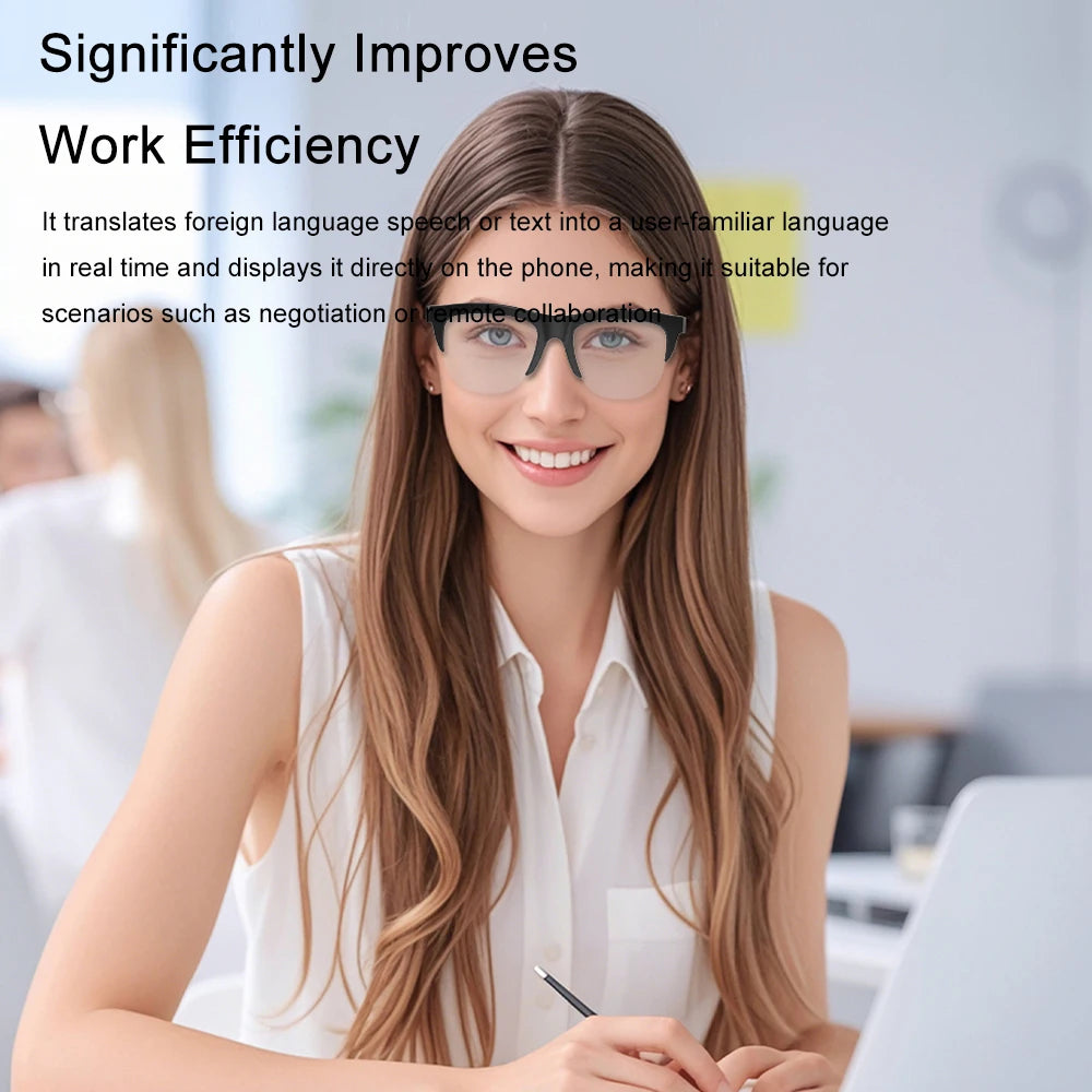 F02 Photosensitive Color-Changing Music Playback Glasses, Popular AI Translation Glasses with Meeting Recording Function