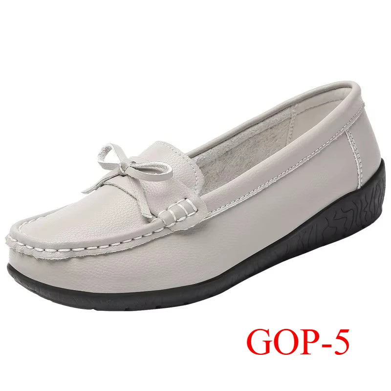 Womens Shoes 2025 Spring Autumn New Women's Nurse Shoes Casual Flat Single Loafers with Slip-On Closure Ladies Shoes