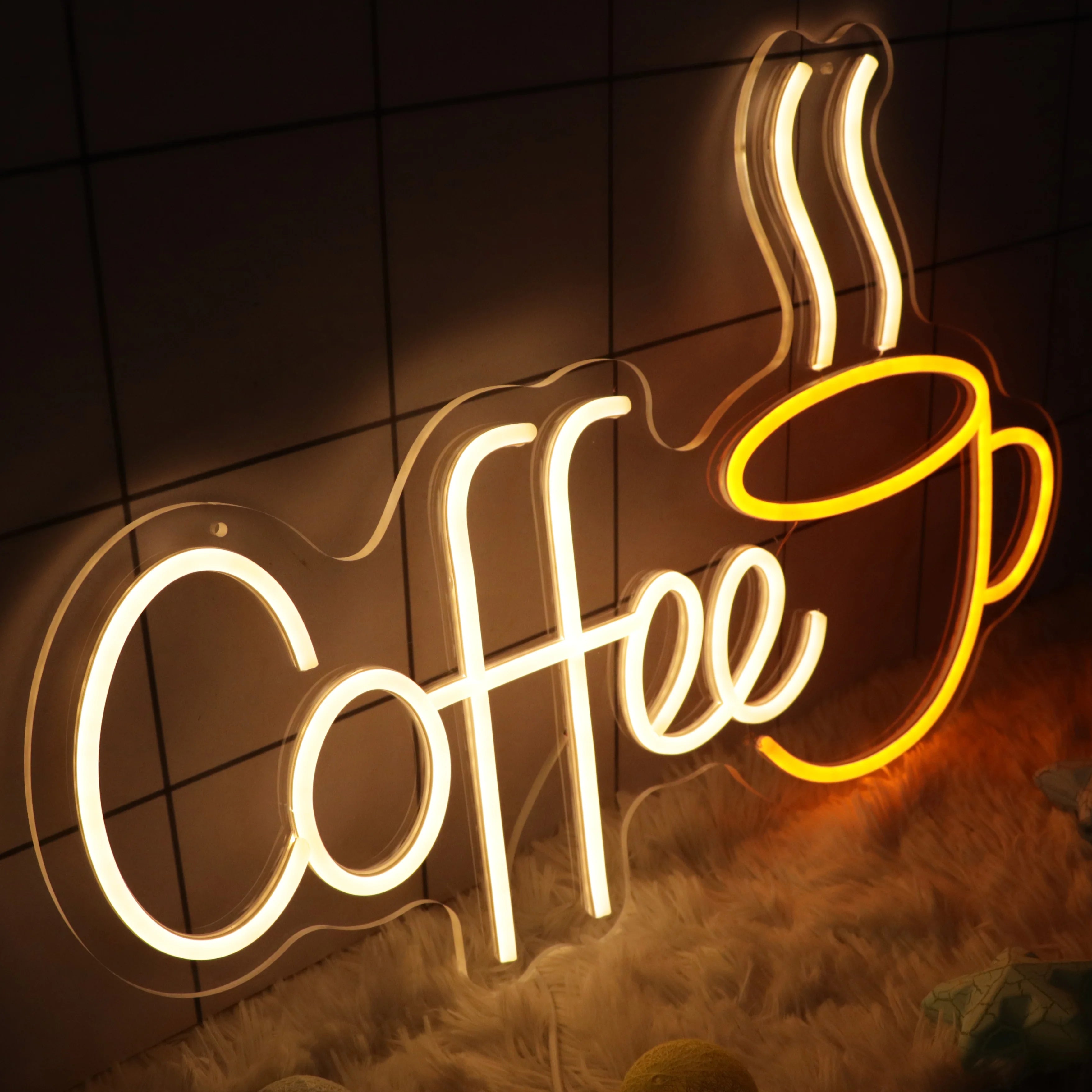5V USB Powered Coffee Neon Sign Cafe Shop Neon Light Coffee LED Acrylic Board Advertising Neon Sign