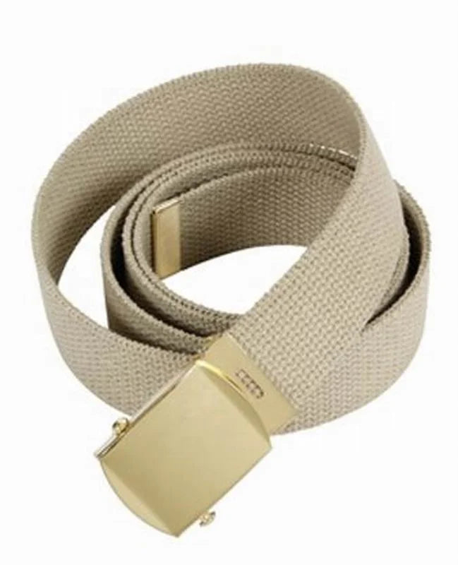 M635487YO Men's & Boys' Web Belt Adjustable One Size Suit Cotton Strap and Gold Plating Buckle
