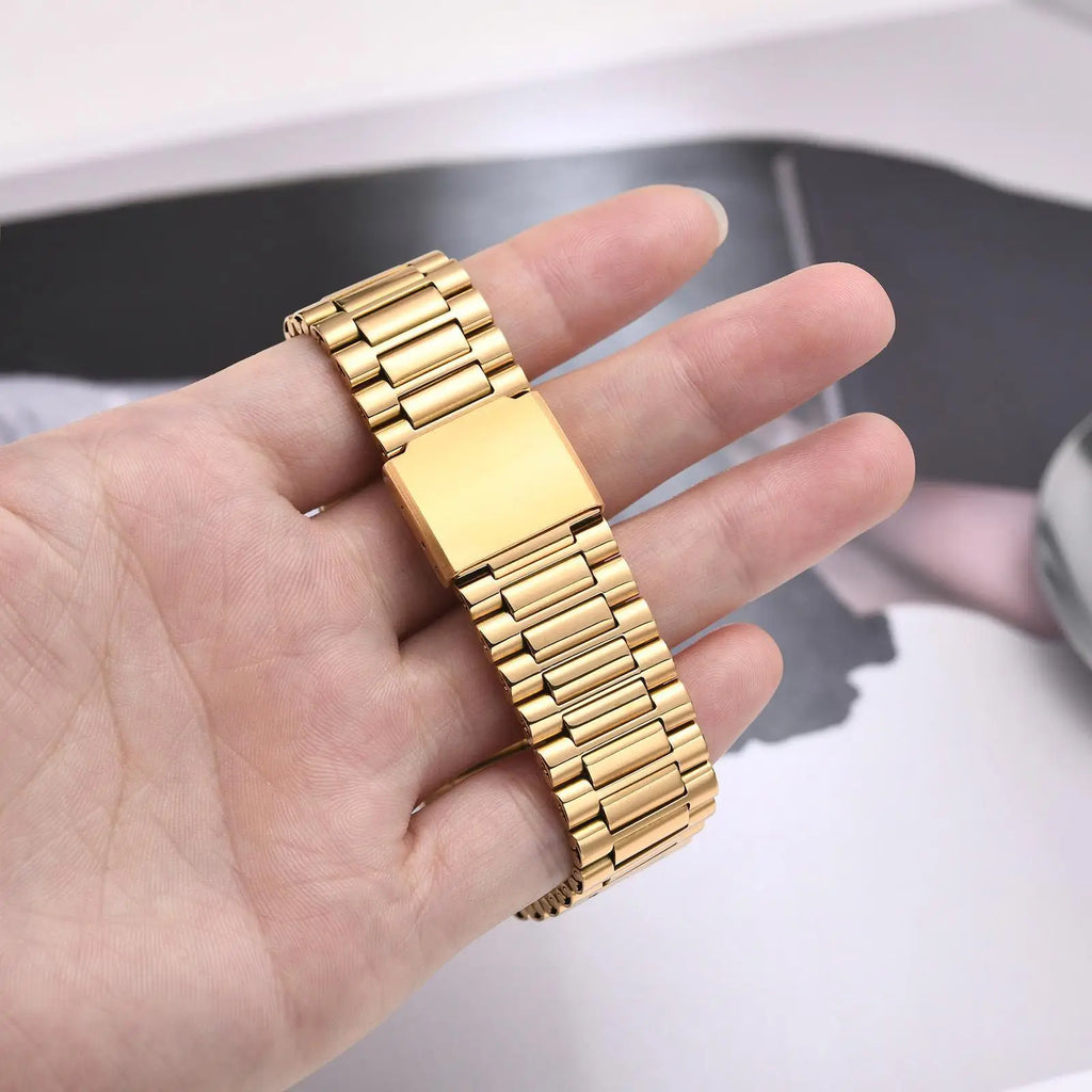 YF8123 Ins Trend Summer New Watch with Heavy Work Bracelet 18k Gold Plated Waterproof Stainless Steel Gift