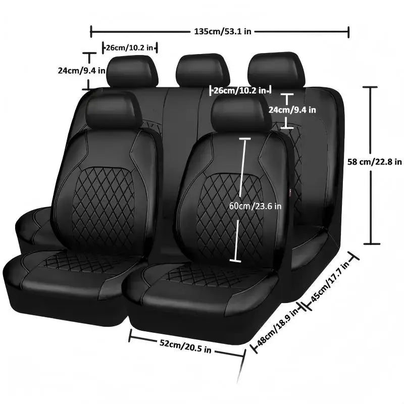 COBRA Universal Model PVC Low-Back 9-Piece All-Season Car Seat Covers Set