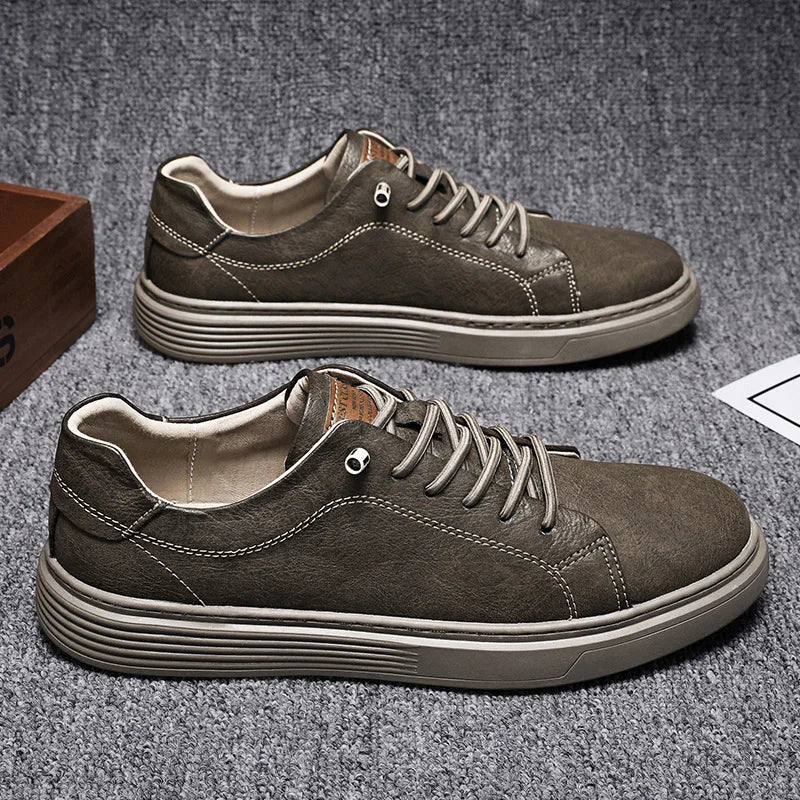 Men's Skateboarding Shoes Loafers Sneakers Skate Shoes Lace up Leather Low-top Slip on Flats Loafer Retro Handmade Light Weight