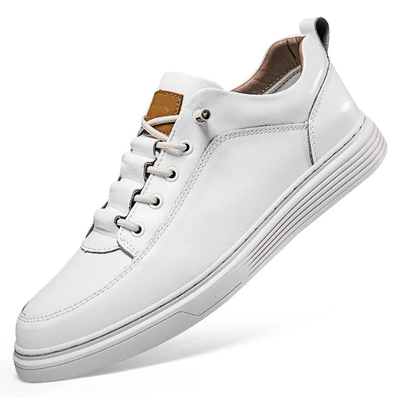 Invisible Height Increase 86CM Men's Sneakers, Leather Toe Cap, Breathable Rubber Outsole, Casual Style