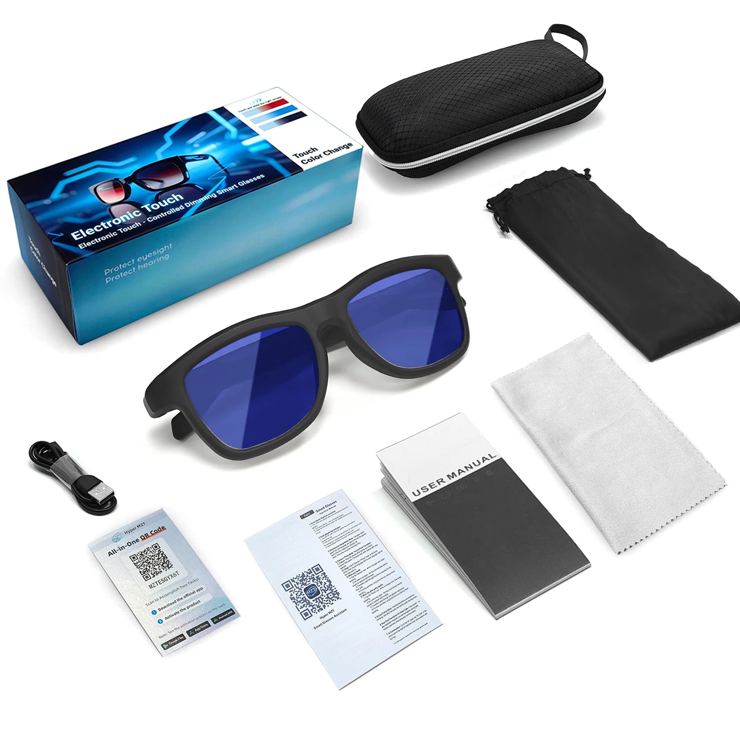 High-tech Tint Changing Smart AI Sunglasses Adjustable Photochromic Lenses Feather-light Frame Smart Audio Sport Glasses Kit