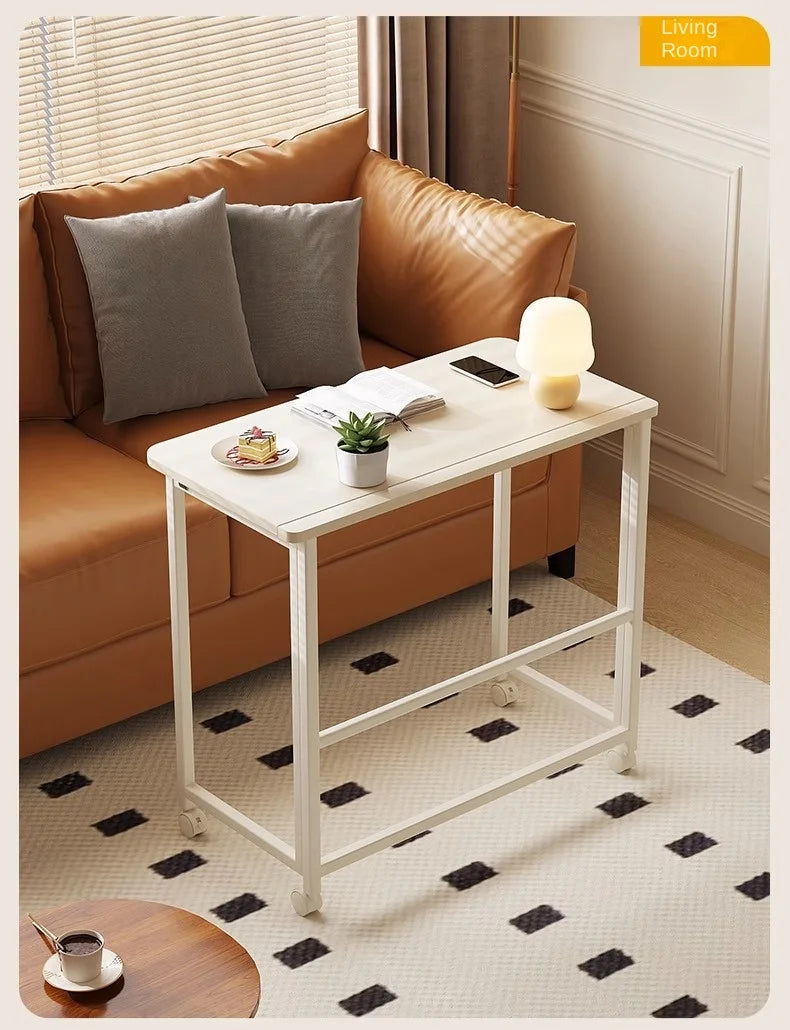 High Quality Foldable Desk Small Ground Unit Bedside Multifunctional Simple Density Board and Iron StandComputer Office Table