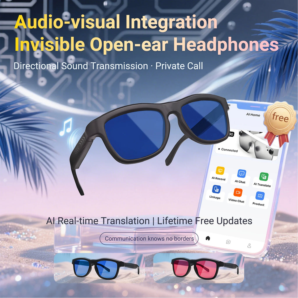 High-tech Tint Changing Smart AI Sunglasses Adjustable Photochromic Lenses Feather-light Frame Smart Audio Sport Glasses Kit