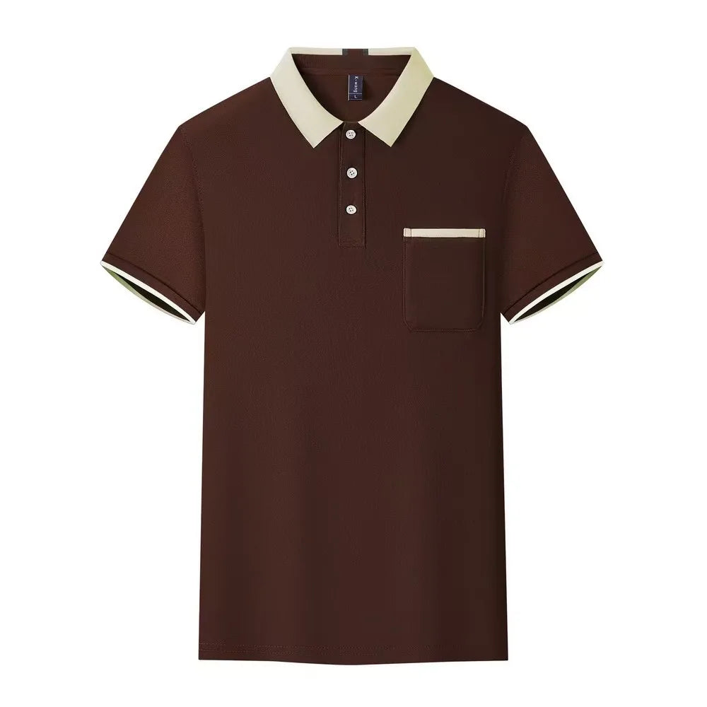 New Design Unisex Plain Short Sleeves Corporate Oversized ProfessionalGolf T-shirtLapel Custom Work