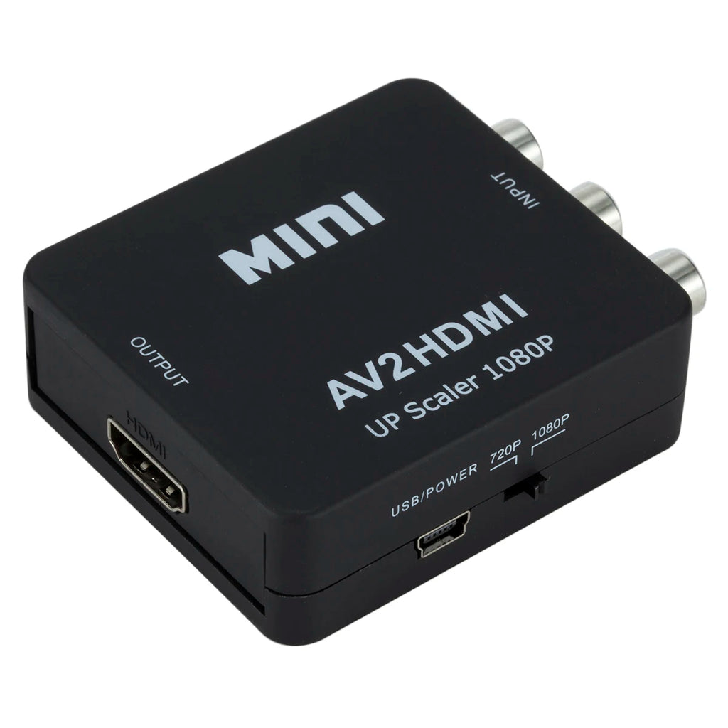 Mini RCA Composite CVBS AV for HDMI Video Audio Converter Adapter PAL/NTSC USB Charge Cable for PC Xbox PS4 TV Vh - Free Items Weekend