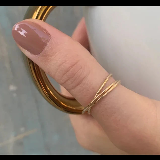 GR061 Tarnish Free 14k Gold Filled Jewelry 1.0mm Rolling Dainty Ring Daily Wear for Women
