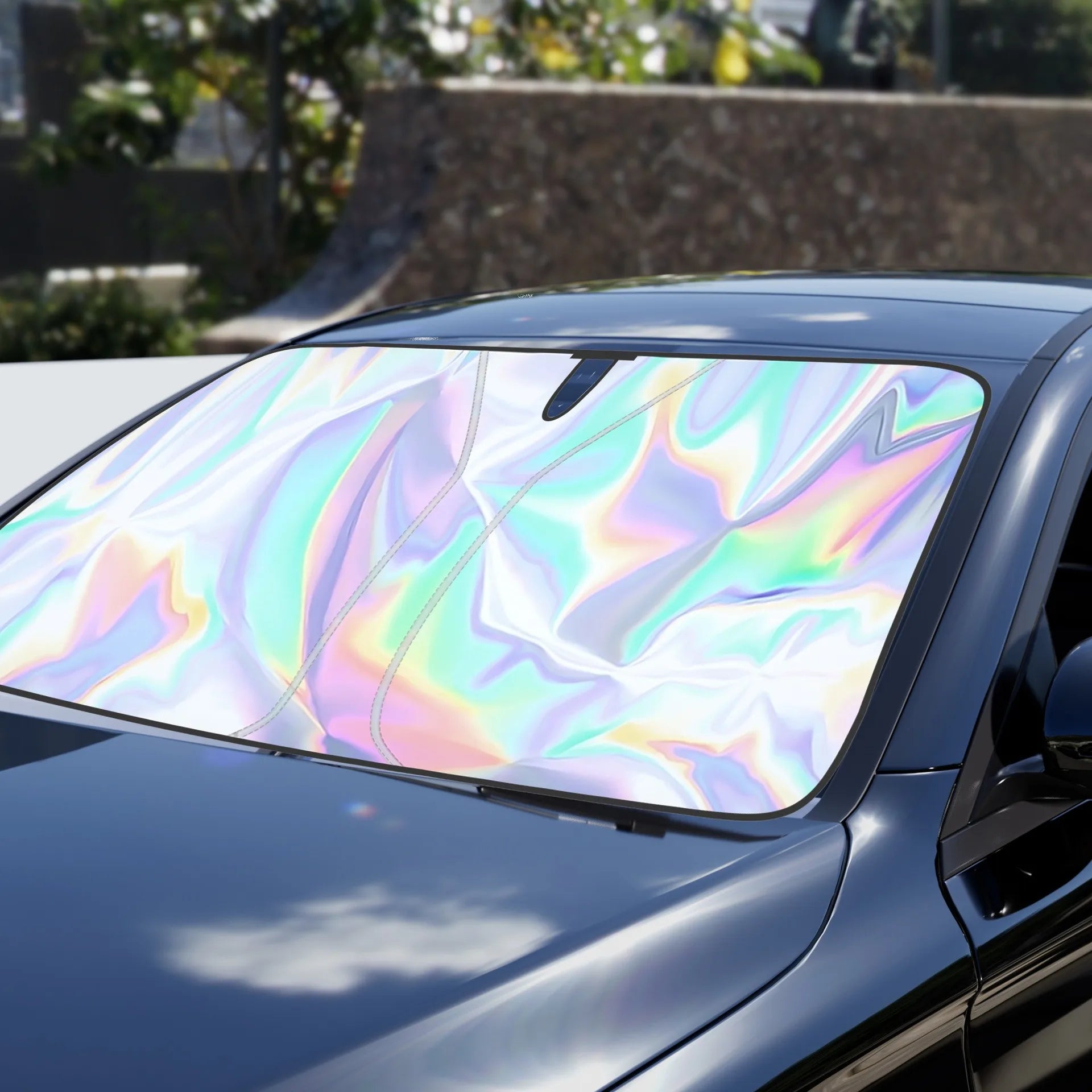 Summer Car Front Windshield Sun Shade Polyester Durable Laser Reflective UV Protection Lowering Car Interior Temperatures