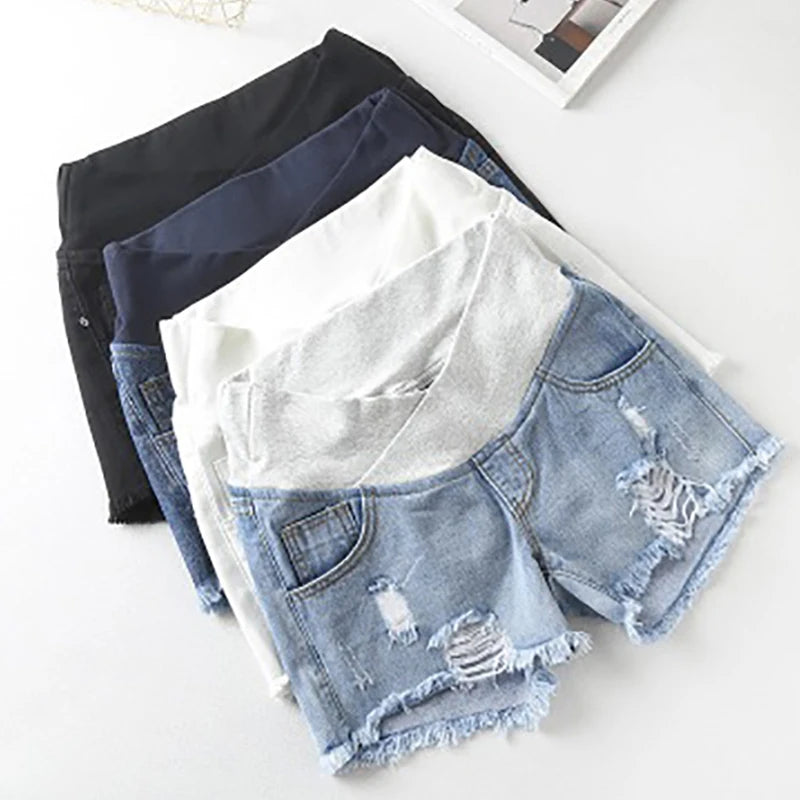 2024 Pregnant Women's Shorts Summer Wear Low-waisted Denim Shorts Summer Wear New Spring Loose Pants for Pregnant Women Clothes