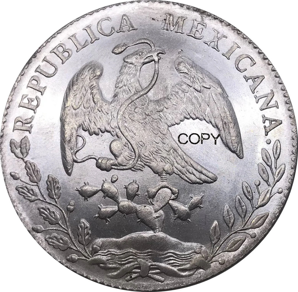 Mexico 1890 Coin 8 Reales Metal Silver Cupronickel Plated Collectible Souvenir Copy Replica Coins