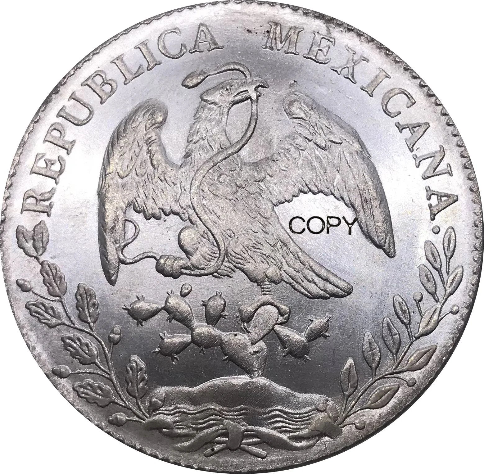 Mexico 1890 Coin 8 Reales Metal Silver Cupronickel Plated Collectible Souvenir Copy Replica Coins