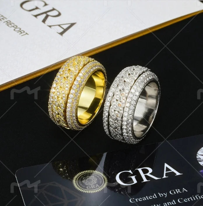 Wholesale Price 925 Sterling Silver Eternity Band Ring Iced VVS Moissanite CZ Hip-Hop Women Men 18K Gold Plated for Certified