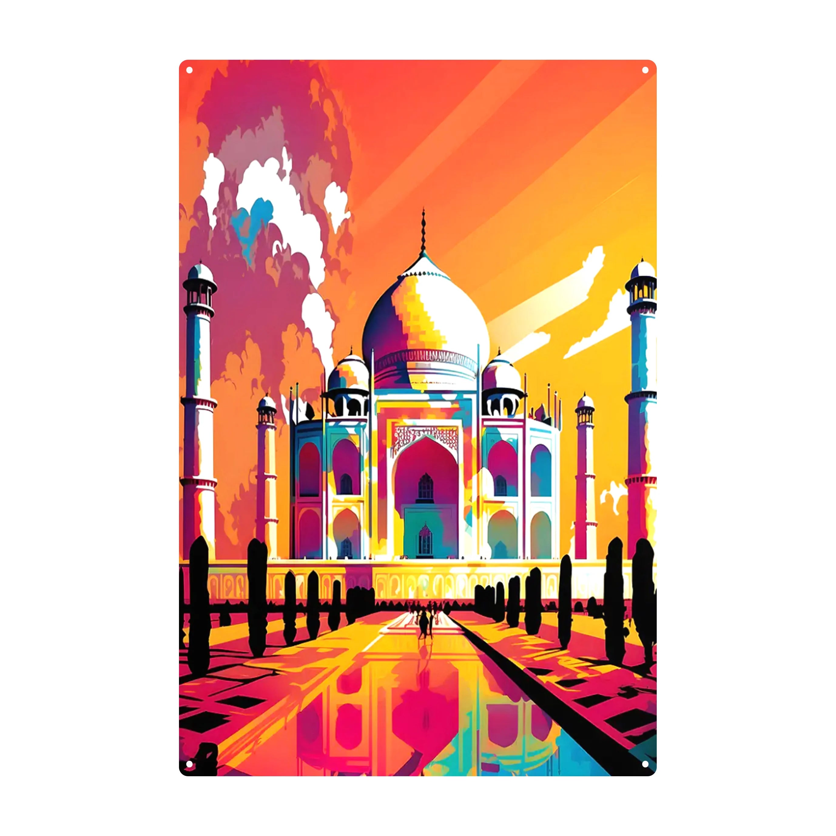 2025 Custom Retro Home Decorative Metal Sign Wholesale Tin Poster UV Printed India Scenic Spot Wall Decor From Home