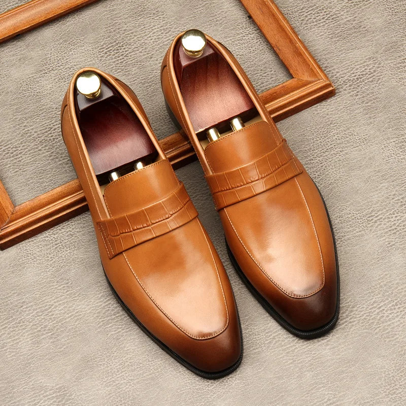 New Fashion Lace Men's Patchwork Shoes Big Size 38-44 Anti-Slip Breathable Lightweight Rubber Outsole Office Career Shoes
