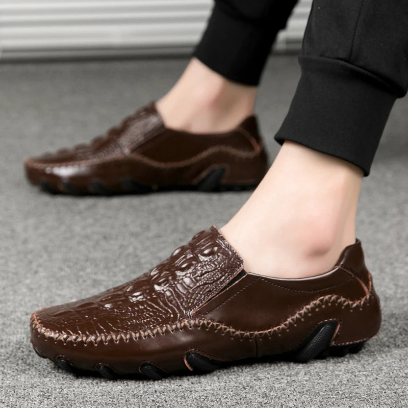 Accept OEM Service 4 Season Large Size Hand Made Genuine Leather Casual Business Career Dress Shoes Men Loafers