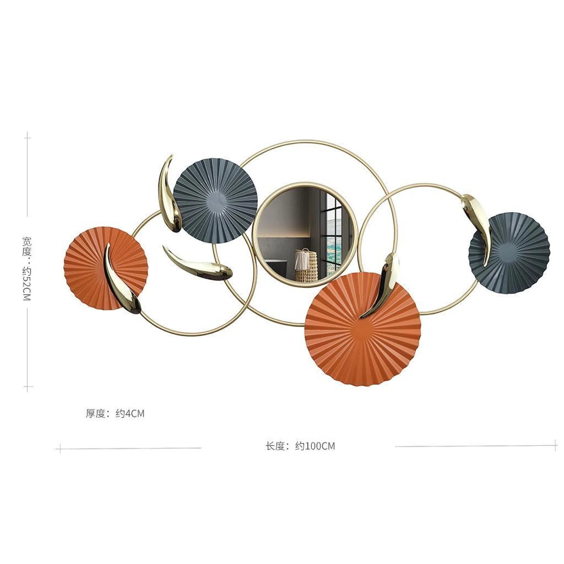 Decorative Lotus Leaf Art Deco Hanging Metal Wall Art Modern Luxury Design for Interior Decoration