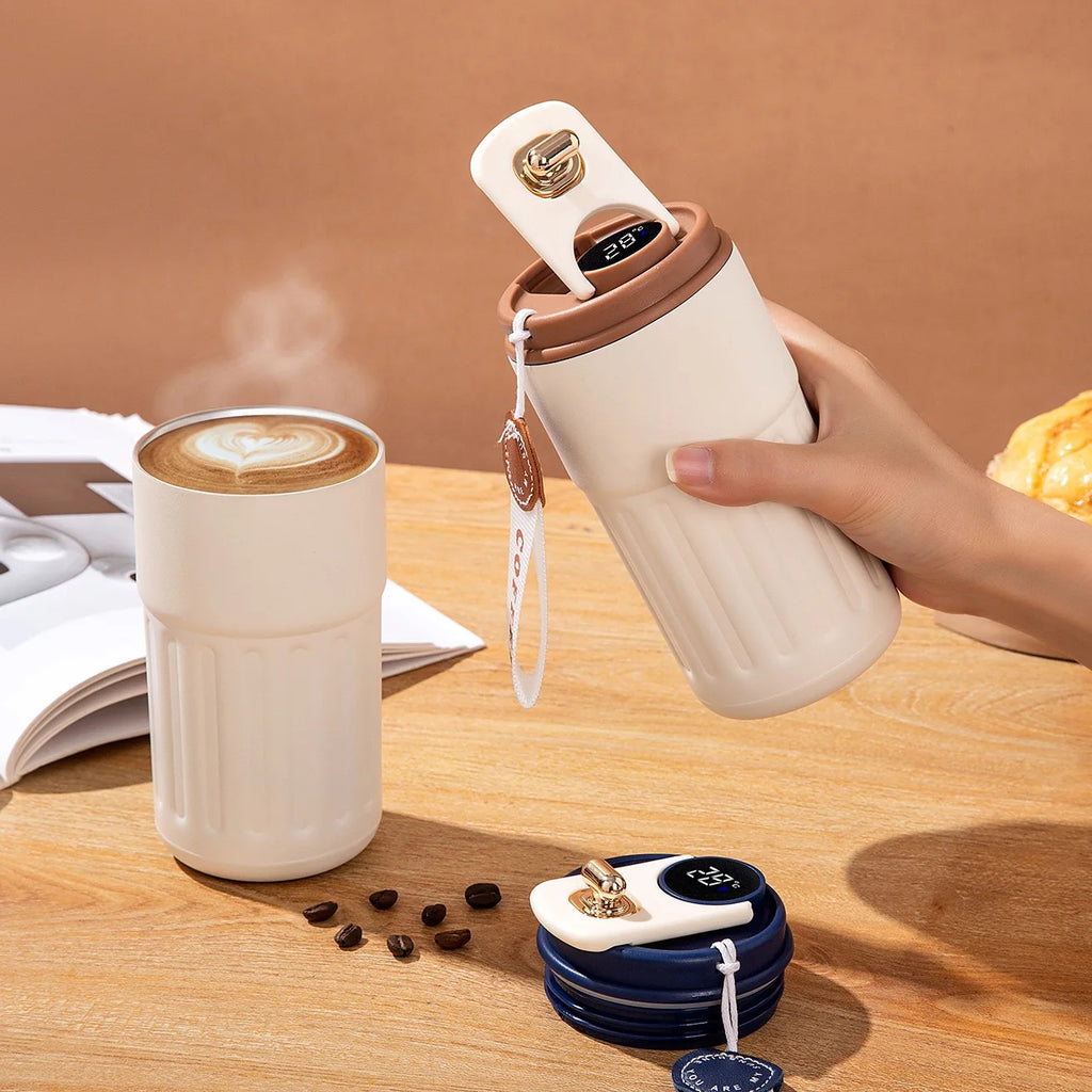 Wholesale Best Price 420 ML Stainless Steel Thermos with Smart LED Custom Logo Coffee Mug Gift Set Low MOQ Stock