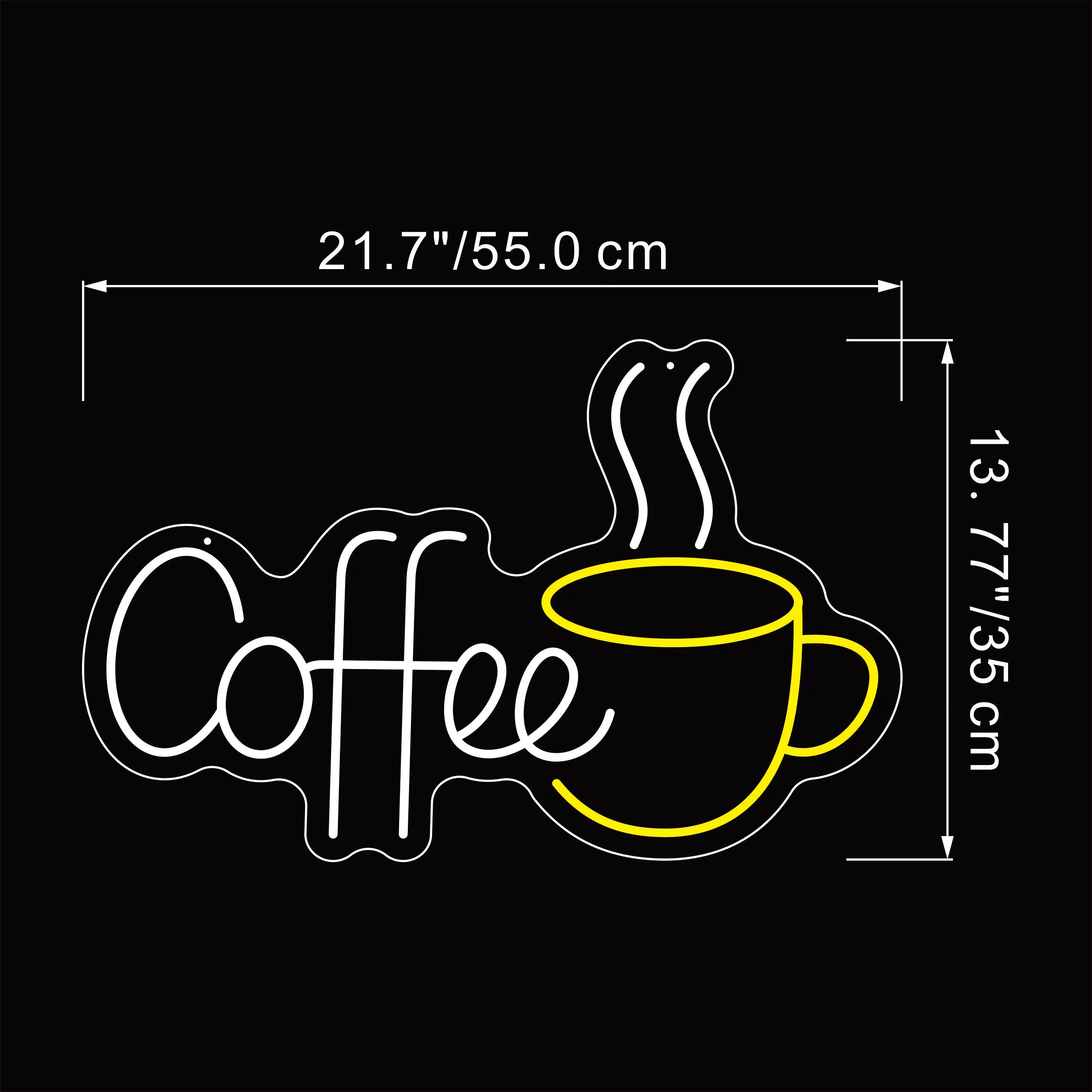 5V USB Powered Coffee Neon Sign Cafe Shop Neon Light Coffee LED Acrylic Board Advertising Neon Sign