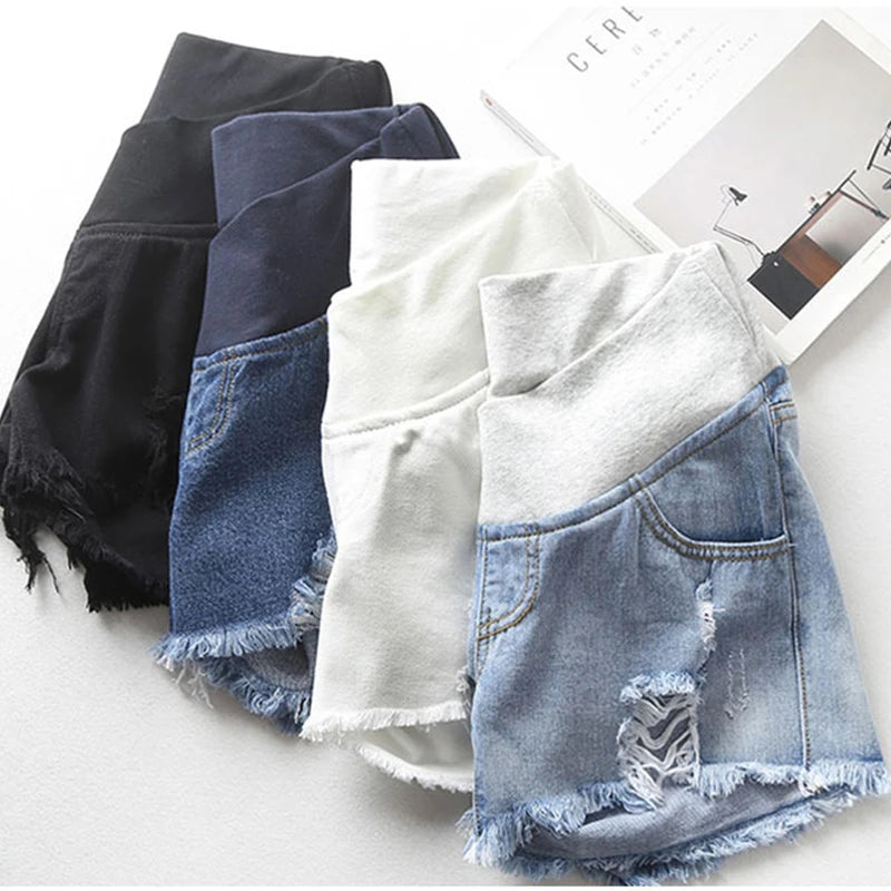 2024 Pregnant Women's Shorts Summer Wear Low-waisted Denim Shorts Summer Wear New Spring Loose Pants for Pregnant Women Clothes