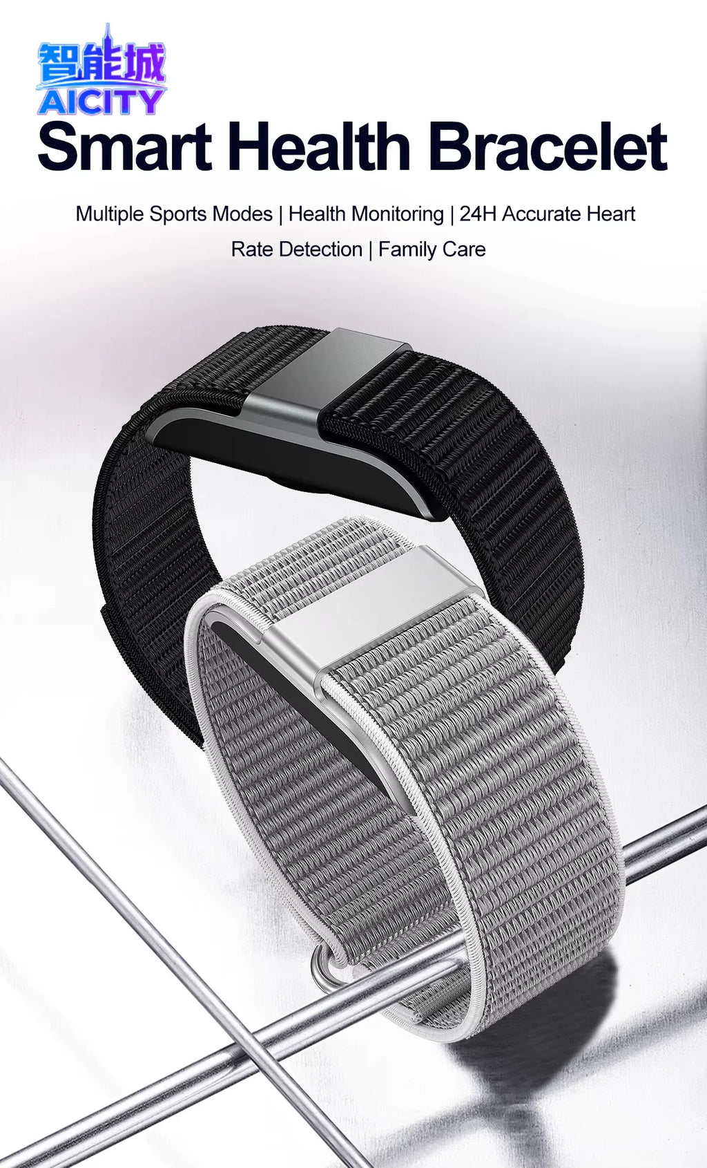 S01 Smart Electronic Bracelet for Sport Fitness Tracker Heart Rate Find My Device & Low Battery Alert Smart Notifications