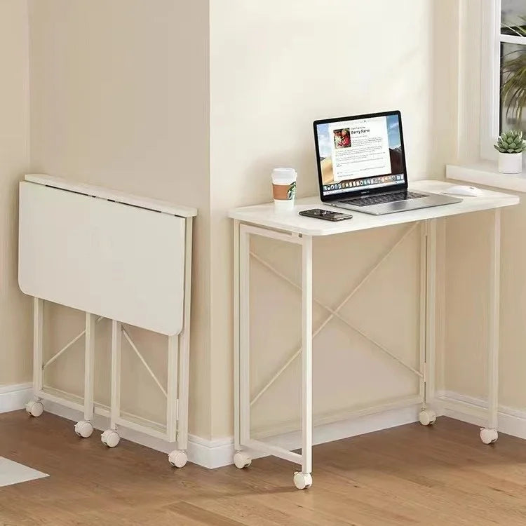 High Quality Foldable Desk Small Ground Unit Bedside Multifunctional Simple Density Board and Iron StandComputer Office Table