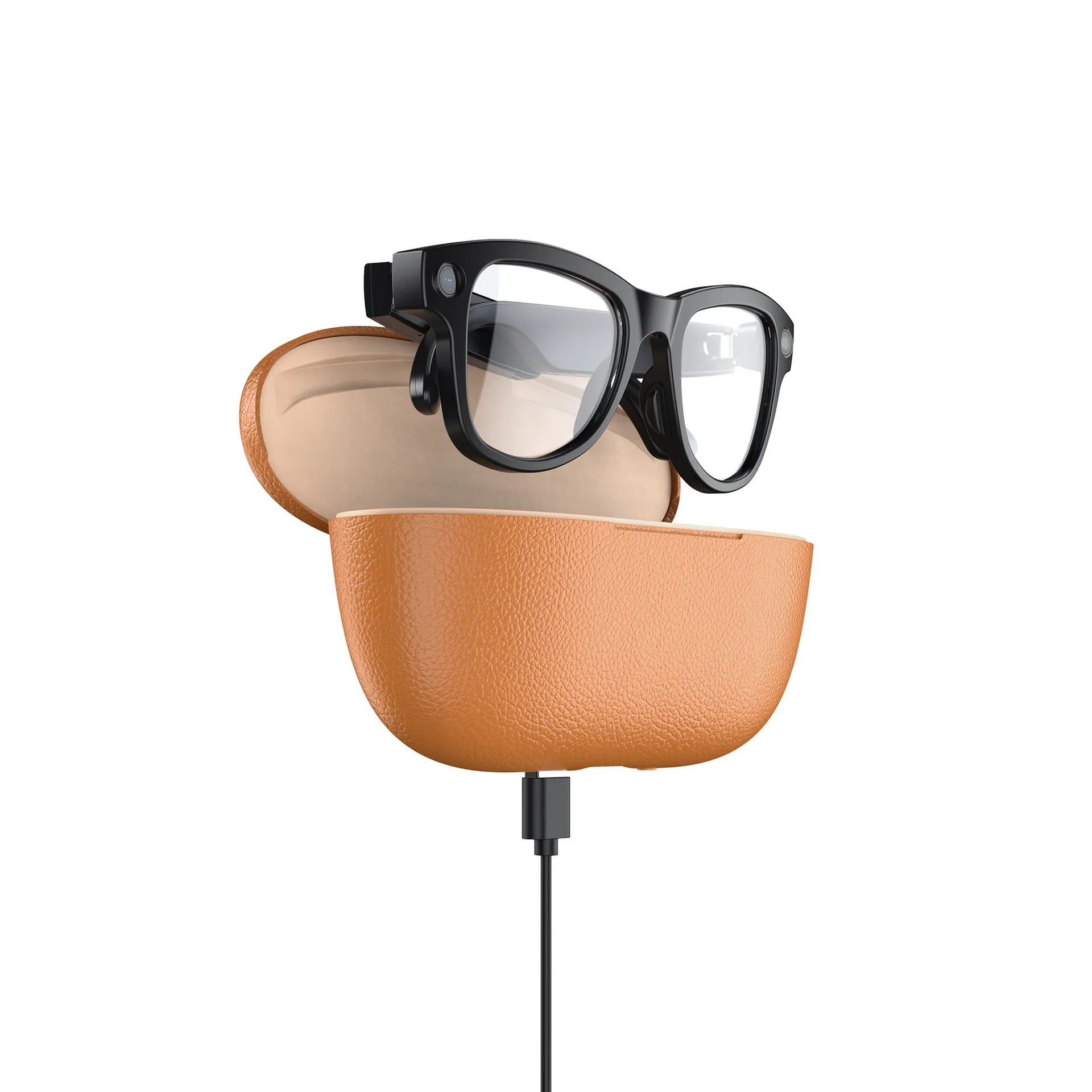 M02 Fashion Smart Glasses with Charging Case 8-Megapixel High-Definition Camera AI Translation Video & Photo Recording 32GB