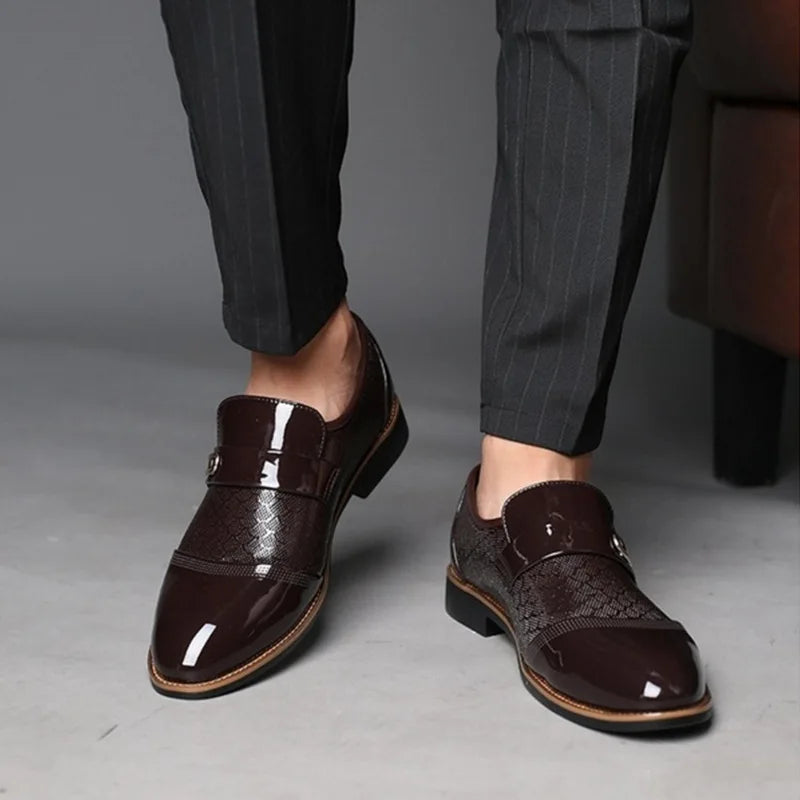 Men Leather Shoes Men's Business Dress Shoes All-Match Casual Shoes Shock-Absorbing Wear-Resistant Non-Slip Breathable  Footwear