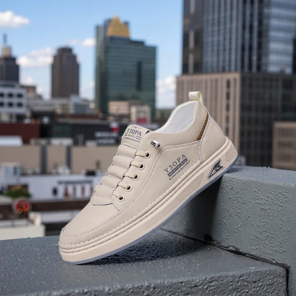 Men's Trendy Walking Sports Shoes White Anti-Slip Thick Soles Slip-On Breathable Fashionable for All Four Seasons Including - Free Item