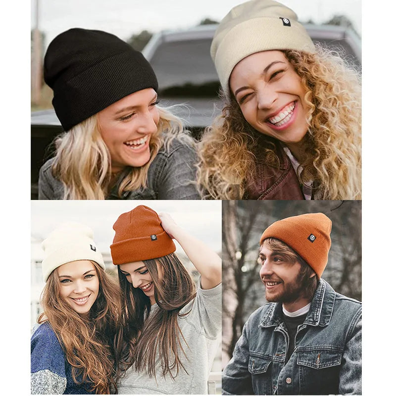 YWGH Wholesale High Quality Unisex Silk Lining Thick Hand-Knitted Adjustable Beanie with Custom Logo for Men Business Travel