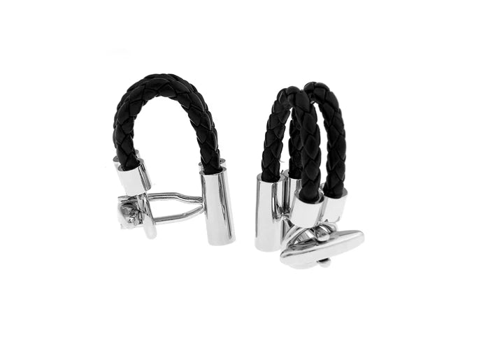 iGame Designer Cufflinks Novelty PU Leather Links Design Black Color Cuff Links Wholesale & Retail