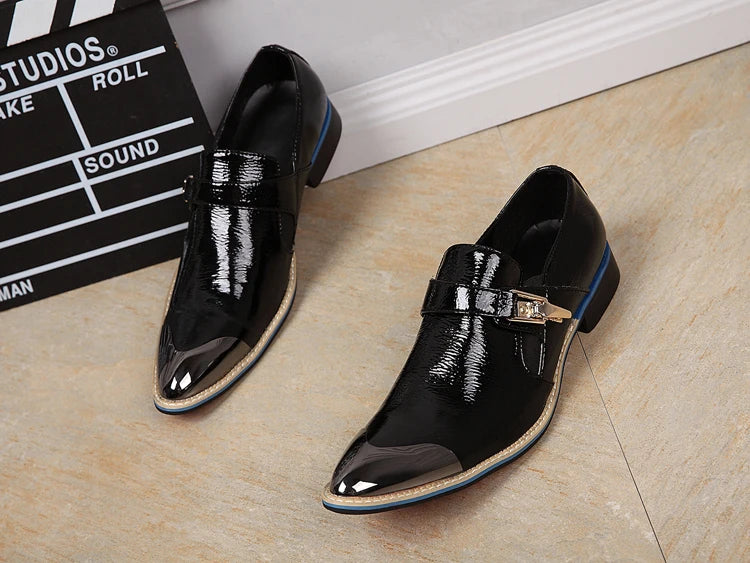 NA067 New Black Silver and Gold Color Dress Shoes Fashion Man Shoes Party Wear Male Leather Shoe Wedding Man Groom Wear