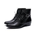 NA145 New 2022 Spring Autumn Men Pointed Toe Height Increase Ankle Boots Male Fashion Leather Dress High Tops High Heels