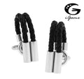 iGame Designer Cufflinks Novelty PU Leather Links Design Black Color Cuff Links Wholesale & Retail