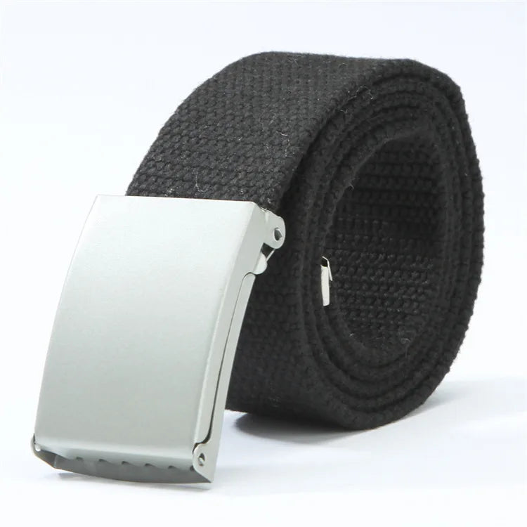 Fashion New Unisex Trousers Belts Canvas Belt Metal Buckle Men Women Boys Jeans Belts Candy Colors Top Quality Luxury Belts