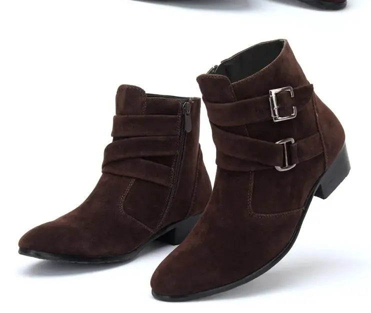 Men Boots  Fashion Microfiber Leather Fur Boots Winter Nubuck Leather Warm Men Shoes Outdoor boots