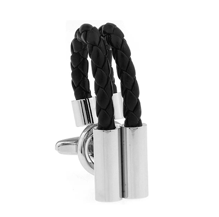 iGame Designer Cufflinks Novelty PU Leather Links Design Black Color Cuff Links Wholesale & Retail