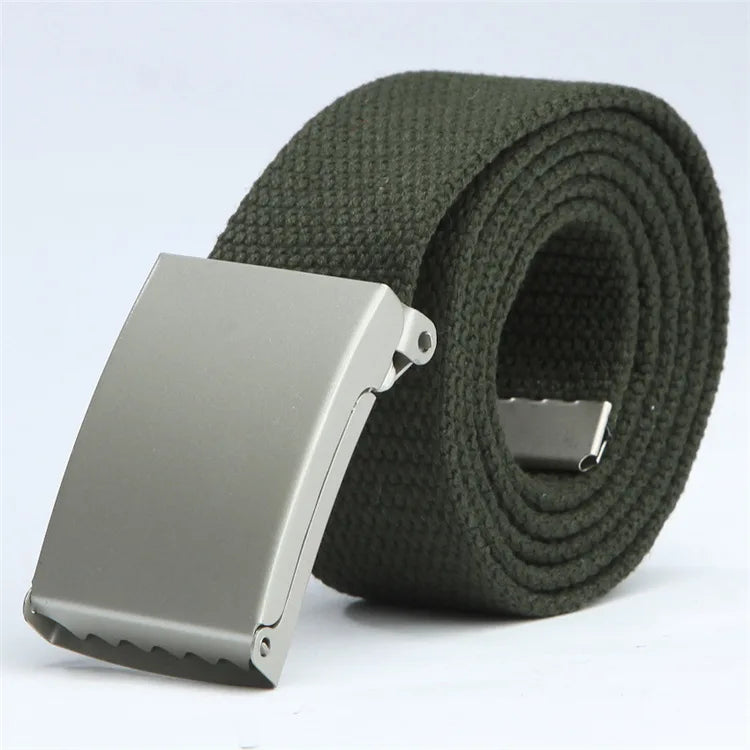 Fashion New Unisex Trousers Belts Canvas Belt Metal Buckle Men Women Boys Jeans Belts Candy Colors Top Quality Luxury Belts
