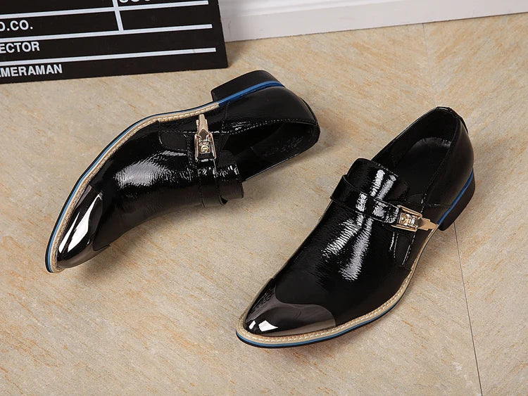 NA067 New Black Silver and Gold Color Dress Shoes Fashion Man Shoes Party Wear Male Leather Shoe Wedding Man Groom Wear