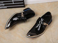 NA067 New Black Silver and Gold Color Dress Shoes Fashion Man Shoes Party Wear Male Leather Shoe Wedding Man Groom Wear