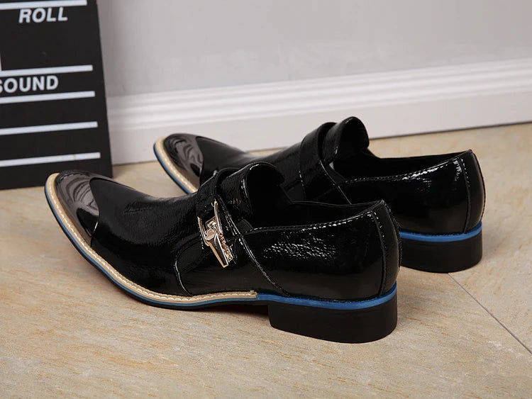 NA067 New Black Silver and Gold Color Dress Shoes Fashion Man Shoes Party Wear Male Leather Shoe Wedding Man Groom Wear