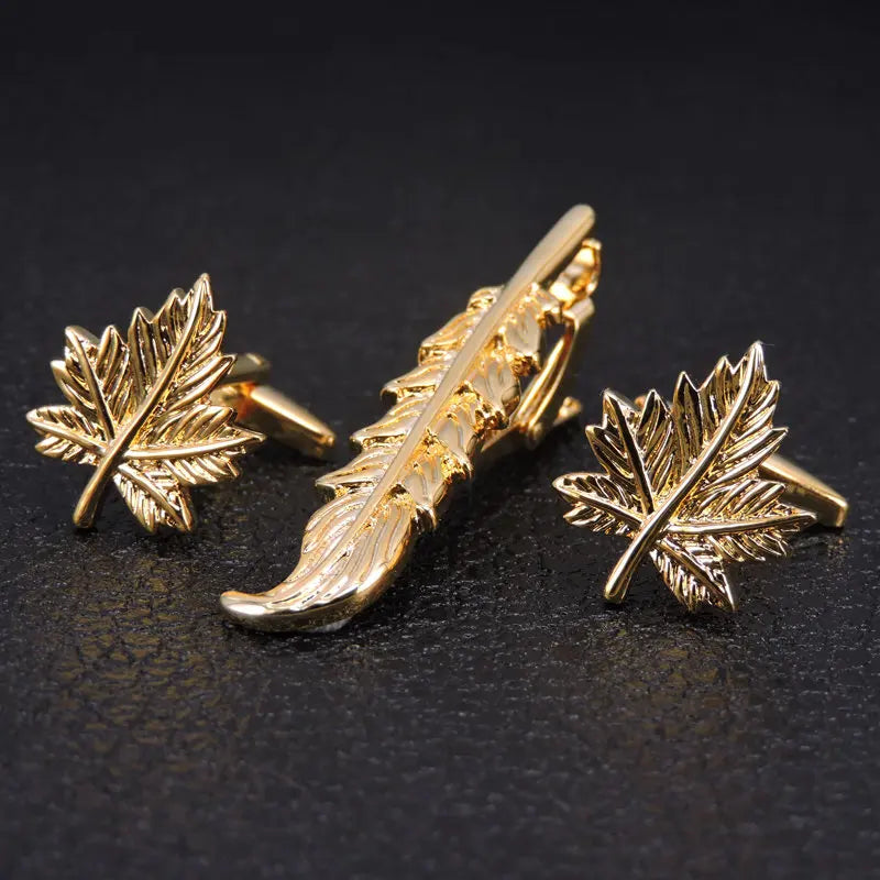 High Quality Cuff links necktie clip for tie pin for men's gift Classic pattern tie bars cufflinks tie clip set Men Jewelry
