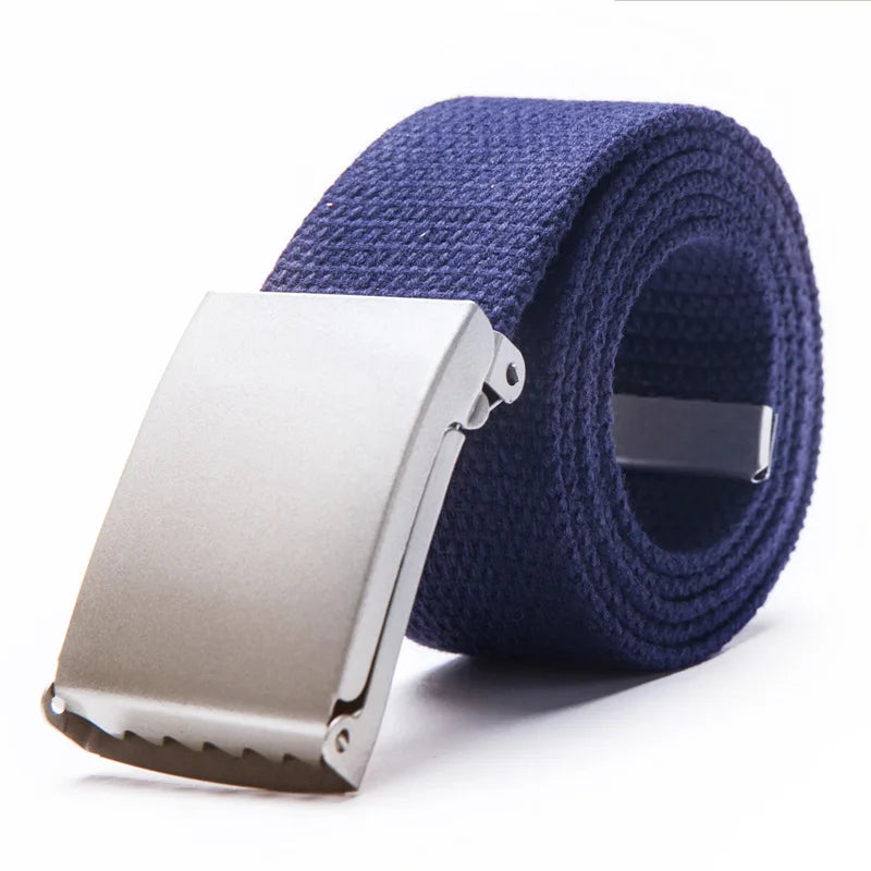 Fashion New Unisex Trousers Belts Canvas Belt Metal Buckle Men Women Boys Jeans Belts Candy Colors Top Quality Luxury Belts