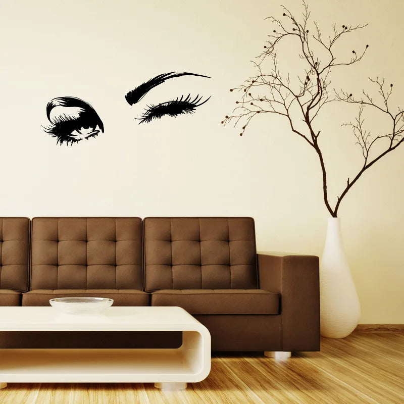 Wall Decals Beautiful Charming Eyes Lashes Wink Decor Wall Art Mural Vinyl Decal Stickers Interior Design Bedroom Sticker - Free Items Weekend.