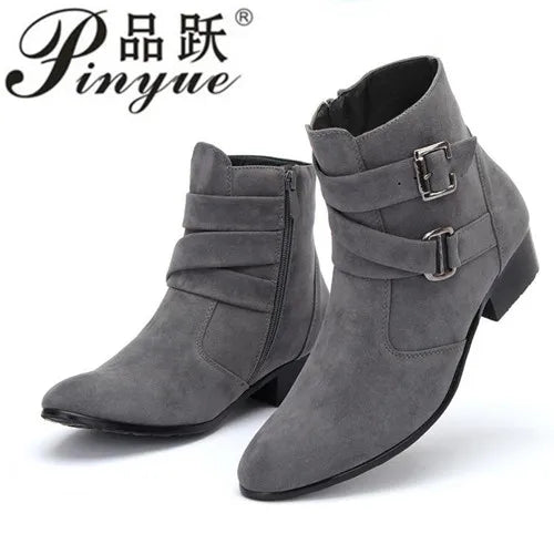 Men Boots  Fashion Microfiber Leather Fur Boots Winter Nubuck Leather Warm Men Shoes Outdoor boots